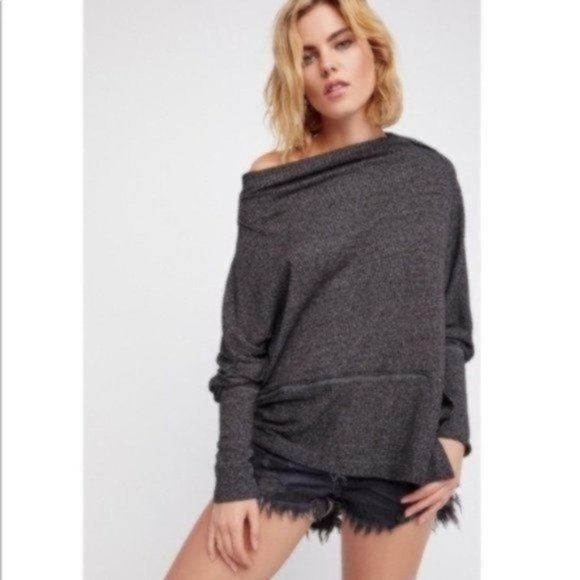 Free People Londontown Thermal Top in Dark Gray - Picture 1 of 7